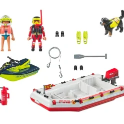 Playmobil Action Heroes Bote de Bomberos con Moto