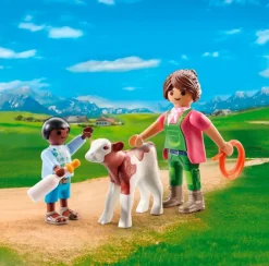 Playmobil Duo Granjero con Ternero