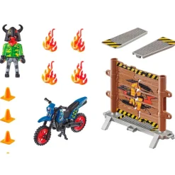 Playmobil Stuntshow Moto con Muro de Fuego