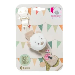 Porta chupetes con pinza Osito Rosa