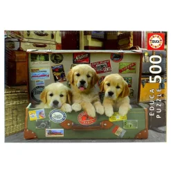 Puzzle Cachorros en el Equipaje de 500 Piezas
