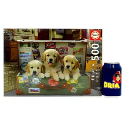 Puzzle Cachorros en el Equipaje de 500 Piezas