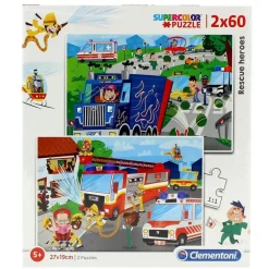 Puzzle Vehículos de Emergencia 2x60 Piezas