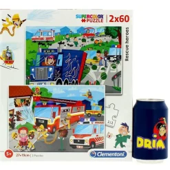 Puzzle Vehículos de Emergencia 2x60 Piezas