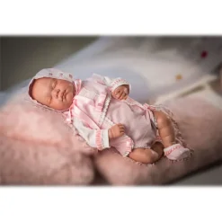 Reborn Bebé Leo Dormido con Traje Rosa