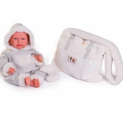 Recién Nacida Lea con Bolso Portabebé de Borrego