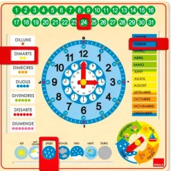 Reloj y Calendario Escolar Catalán