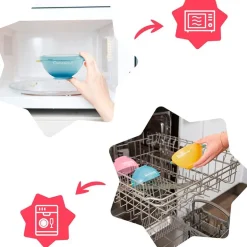 Set 3 bols antideslizamiento con tapa