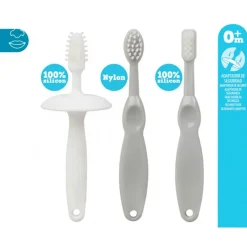 Set Cepillos de Dientes para Bebé Gris
