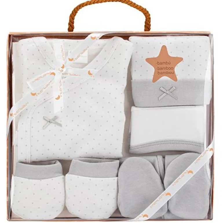 Set Nacimiento de 0-6m 5 piezas Topos Gris