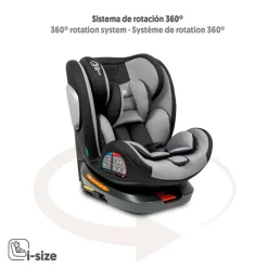 Silla coche Giratoria Aruna de 40 a 150cm Gris + Regalo