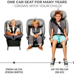 Silla coche I-Grow i-Size 40-150 Top Tether Gris