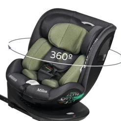 Silla coche Milos 40-150cm top tether Gris / Verde