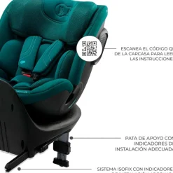Silla coche Xrider2 I-Size 40-150 cm c/pata green