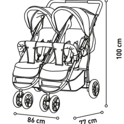 Silla gemelar Henry Gris
