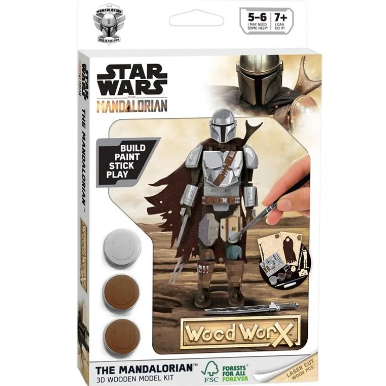 Star Wars Mandalorian Pack Madera Mando