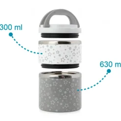 Termo solidos 930ml inox gris