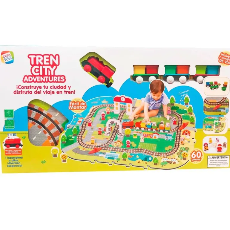 Tren City Adventures con Alfombra Infantil