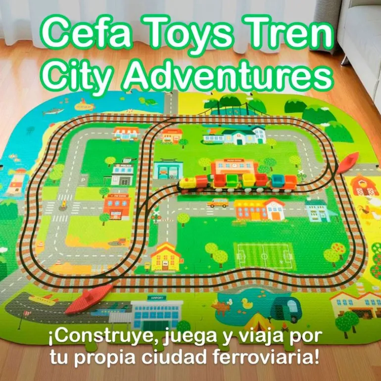Tren City Adventures con Alfombra Infantil