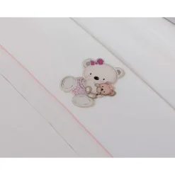 Triptico Sábanas cuna de 120*60 Osito Bco/ Rs