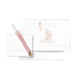 Triptico Sábanas cuna de 120*60 Elefante Bco/Rs