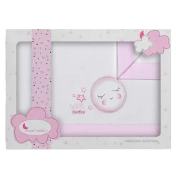 Tríptico Sábanas Cuna 60*120 cm Luna Rosa