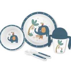 Vajilla 5 Piezas micro Jungla
