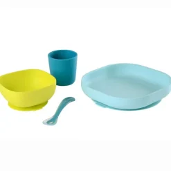 Vajilla 4 pzas Silicona Celeste