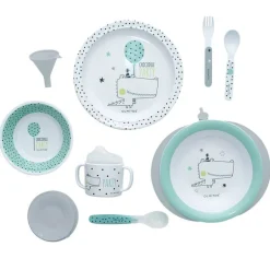 Vajilla con Plato Térmico Cocodrilo