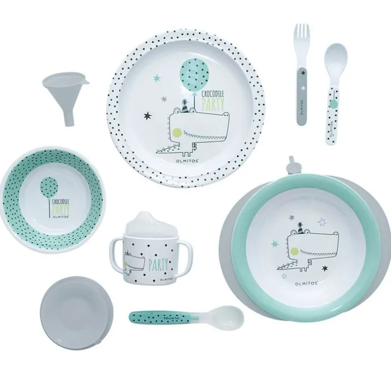 Vajilla con Plato Térmico Cocodrilo